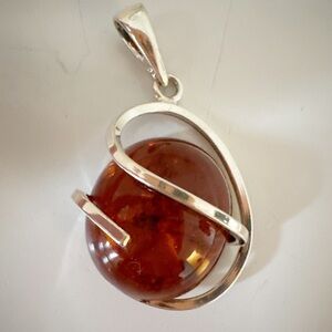 Sterling Silver and Amber Pendant